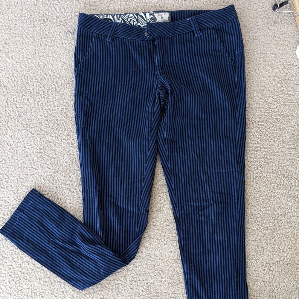 Soft blue & black pinstripe pants